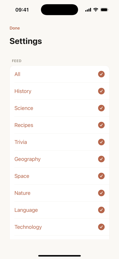Nowai’s category settings